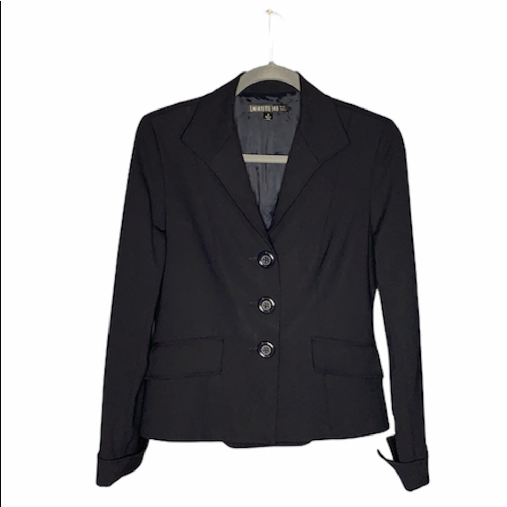 Lafayette 148 Navy 3 Button‎ Blazer Size 4